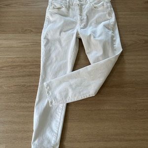 Mother “the Looker crop” white denim